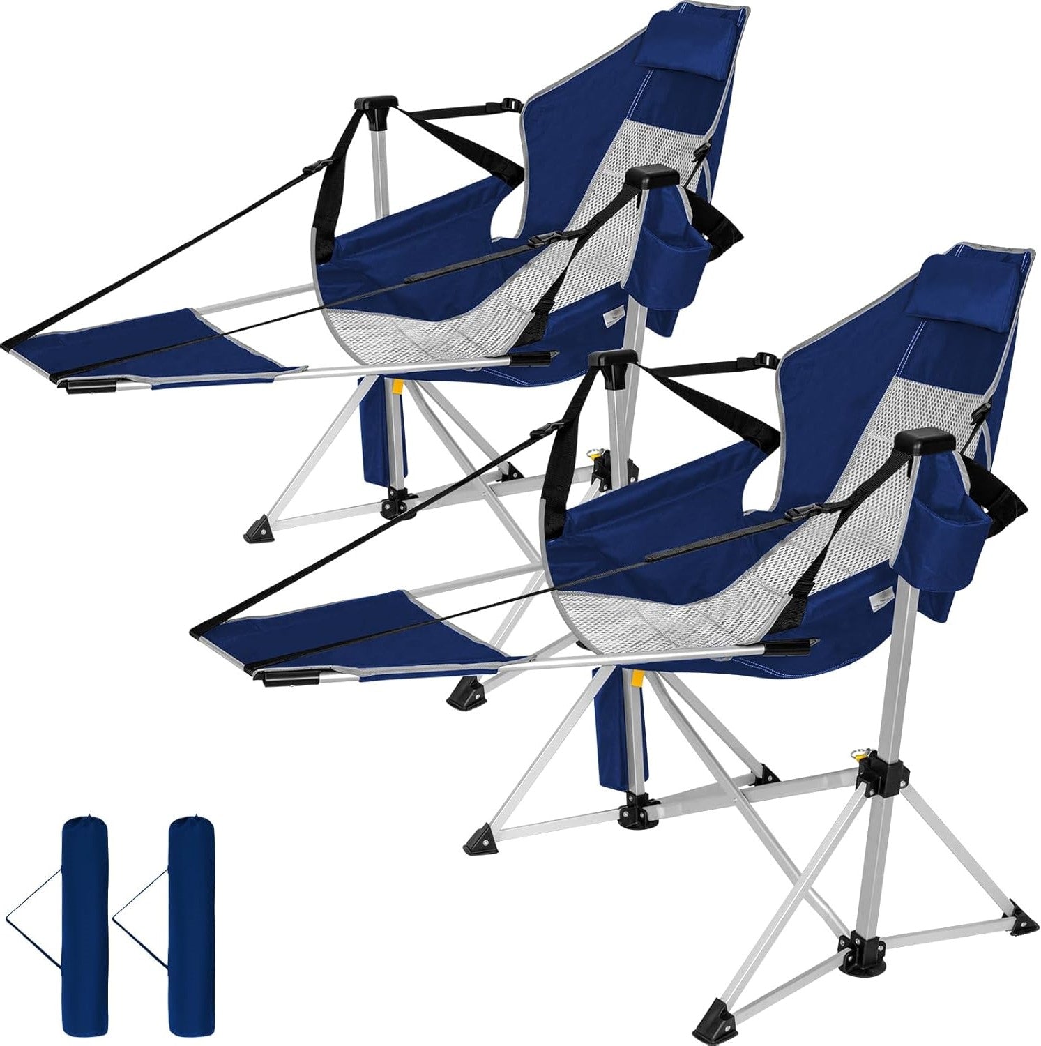 SUNSPIRE Oversized Hammock Chair with Footrest 2-Pack, Heavy Duty Port