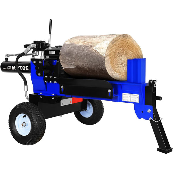 Hykolity Gas Log Splitter 20 Ton 7HP 209cc Engine Towable Horizontal Rapid Cycle Hydraulic Firewood Splitting Machine with 13" Wheels