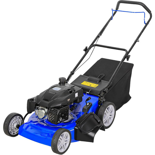 Hykolity Gas Lawn mower 21" 201cc Grass Push Lawnmower with 8-Position Height Adjustment 3-in-1 Side Discharge Walk Behind Lawn Mowers