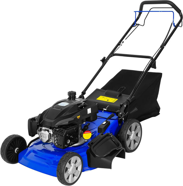 Hykolity Self Propelled Lawn Mower 21" 201cc Gas Push Lawnmower with 8-Position Height Adjustment 3-in-1 Side Discharge Walk Behind Grass Cutting