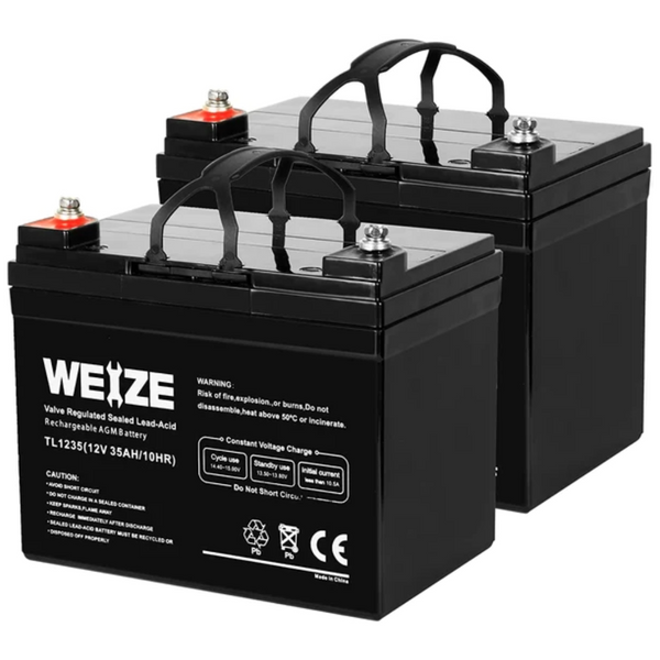 12V 35AH Deep Cycle Battery for Scooter Pride Mobility Jazzy Select Electric Wheelchair (2-PACK)