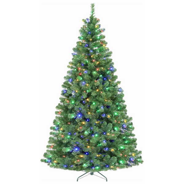 Hykolity 4.5'/6' Prelit Artificial Christmas Tree, PVC Branch Tips, Color Changing LED Lights, Easy Assembly with Metal Stand and Hinged Branches, 9 Colors