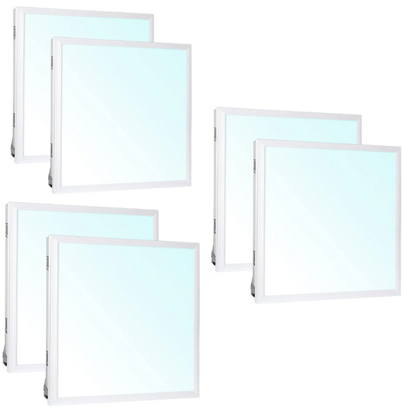2x2 FT LED Flat Panel Troffer Light, 30/40/50W, 4000K/5000K/6500K, 115LM/W, 0-10V Dimmable, ETL Listed (6-PACK)