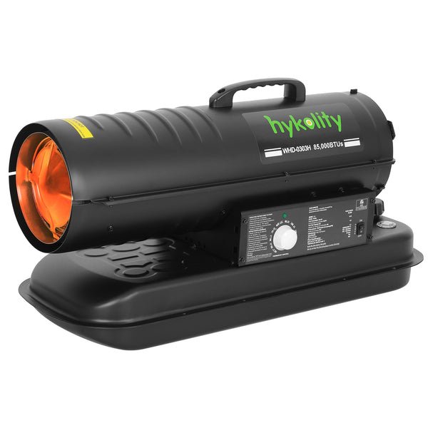 Hykolity Portable Kerosene Space Heater 85000 BTU Adjustable Forced Air Torpedo Heaters with Adjustable Thermostat