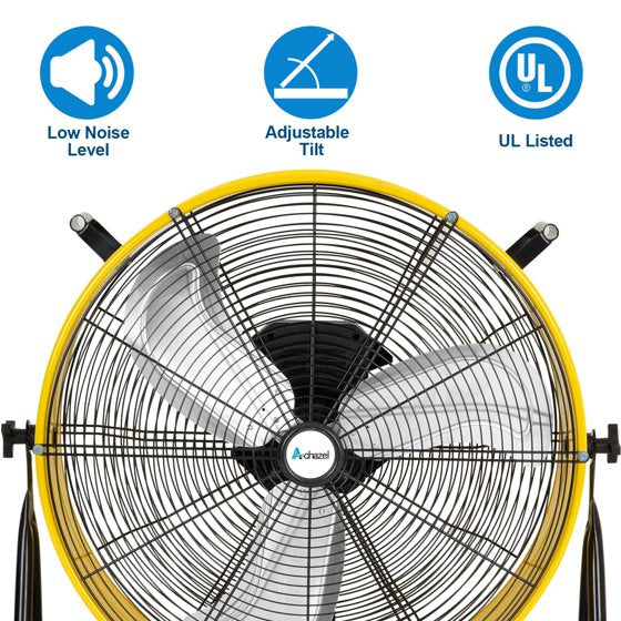 ACHAZEL 24 Inch Industrial Drum Fan,Ultra Quiet Variable Speed 7800 CF ...