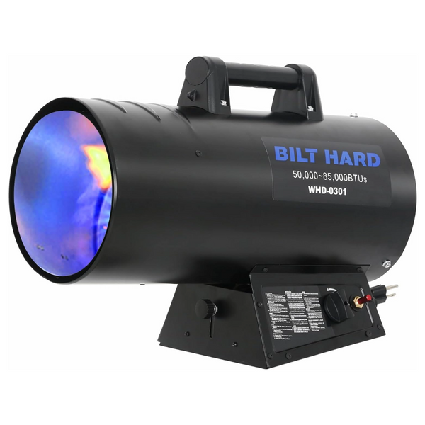 BILT HARD 85,000 BTU Forced Air Propane Heater, Adjustable Portable Liquid Propane Torpedo Heater, CSA Listed