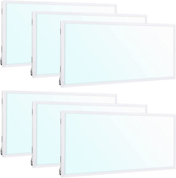 2x4 FT LED Flat Panel Troffer Light, 40/50/60W, 3CCT, 115LM/W, 0-10V Dimmable, DLC Listed (6-PACK)