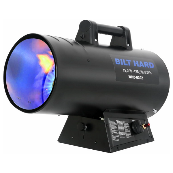 BILT HARD 125,000 BTU Forced Air Propane Heater, Adjustable Liquid Propane Torpedo Heater, CSA Listed