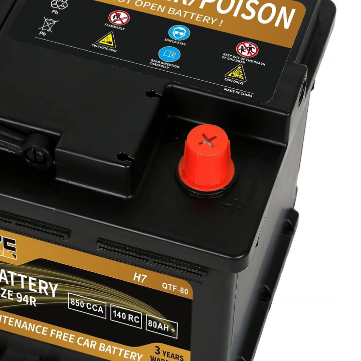 Weize Platinum AGM Battery BCI Group 94R - 12v 80ah H7 Size 94R Automotive Battery, 140RC, 850CCA, 36 Months Warranty WEIZE