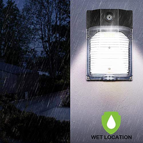 30W LED Wall Pack Light with Photocell, 3450LM 5000K Daylight Dusk to Dawn LED Outdoor Wall Mount Light, 150-250W MH/HPS Replacement, Waterproof Security Lighting-4 Pack Hykolity.com