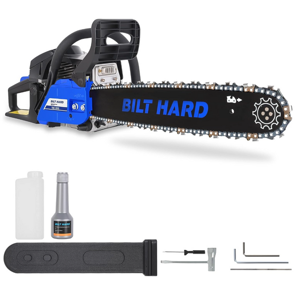 BILT HARD 20 Inch Gas Chainsaw, 58cc 3 HP Gas Power Chain Saw with Automatic Oiler, 2-Cycle Engine, Petrol Handheld Gasoline Chainsaws for Wood Cutting, EPA Certified