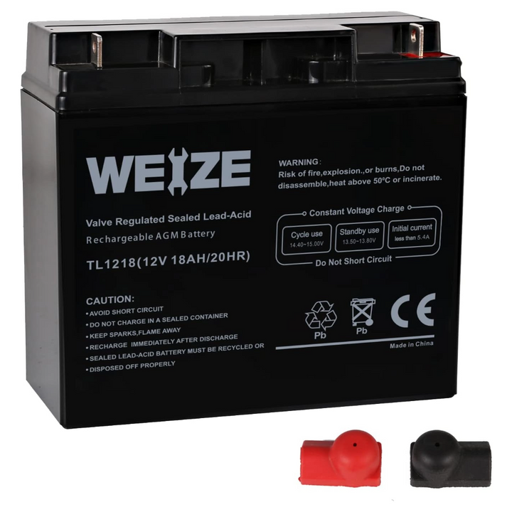 WEIZE 12V 18AH Battery Sealed Lead Acid Rechargeable SLA AGM Batteries Replaces UB12180 FM12180 6fm18, Universal WEIZE