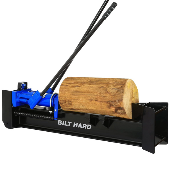 BILT HARD 12 Ton Manual Log Splitter, Hydraulic Wood Splitter, Horizontal Full Beam Steel Firewood Splitting Machine