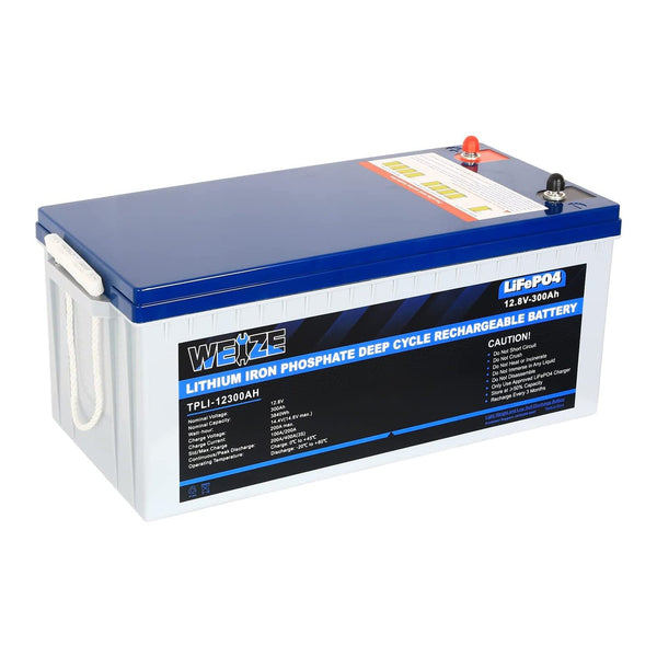 12V 300Ah 3720Wh LiFePO4 Lithium Battery Up to 8000 Deep Cycles & Smart BMS WEIZE